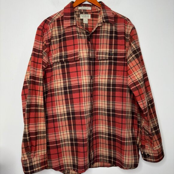 L.L. Bean Other - LL Bean Chamois Cloth Shirt Men Large Traditional Fit Plaid Check Flannel